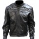 Black Chaqueta de cuero Cuero deportiva / ventilaciones / para motos